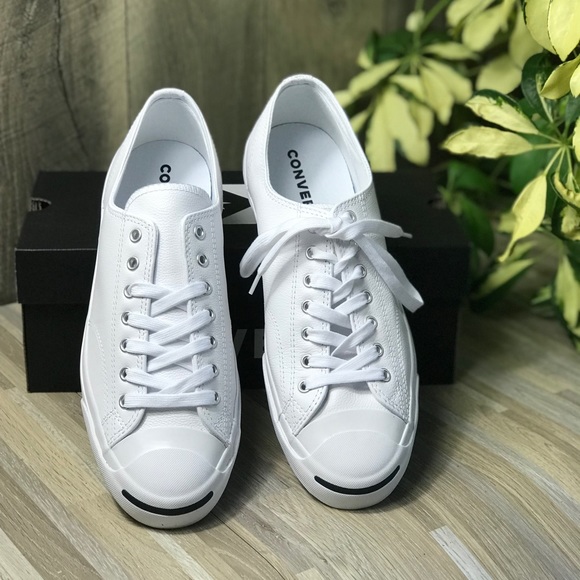 Converse Jack Purcell LEA Leather LowTop WhiteNavy - Picture 3 of 8